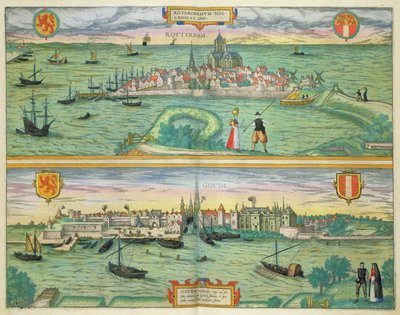 Map of Rotterdam and Gouda, from 