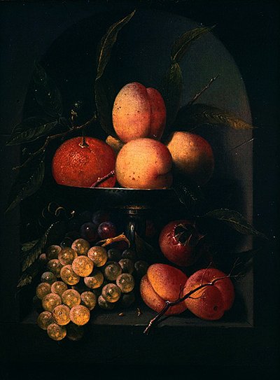 A Tazza of Fruit in a Stone Niche by Joris van Son