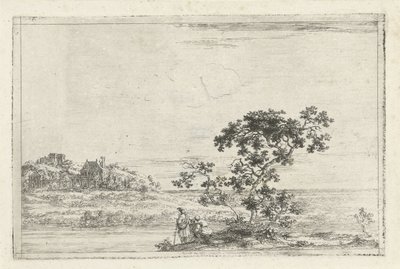 Landscape with Figures by a Tree by Joris van der Haagen