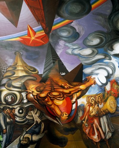 Fresco on ceiling of Auditorium of Hospital de la Raza in Mexico City, Mexico by José Clemente Orozco