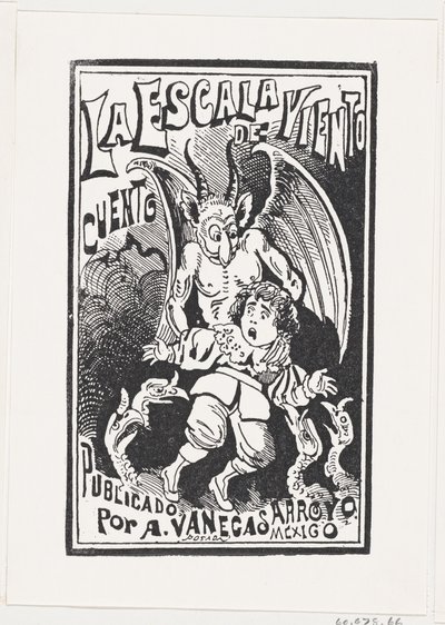 A Demon Holding a Young Boy by His Shoulders Over a Group of Vultures by José Guadalupe Posada