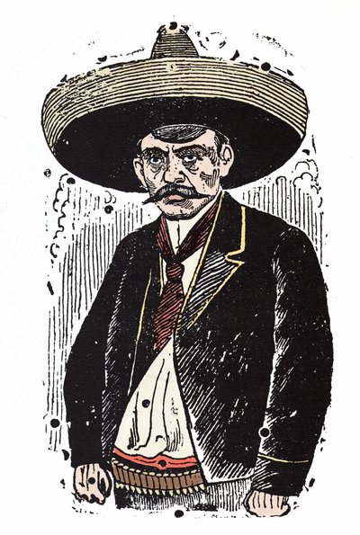 Emiliano Zapata, Mexican revolutionary. Xylography by Jose Guadalupe Posada by José Guadalupe Posada