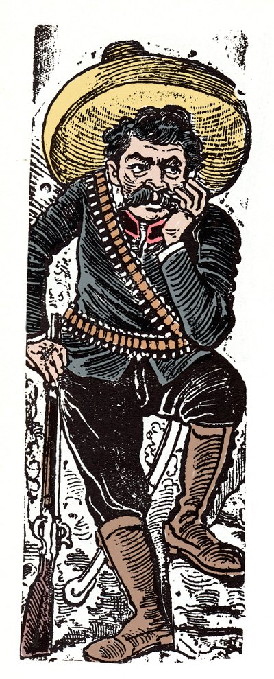 The Mexican Revolution (1910-1920) - General Genovevo de la O, a Revolutionary Follower of Emiliano Zapata (xylography) by Jose Guadalupe Posada (1852-1913) by José Guadalupe Posada
