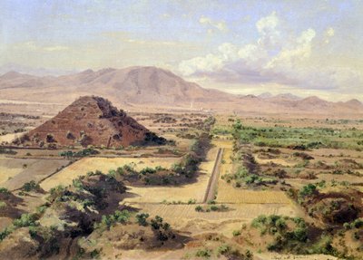 The Pyramid of the Sun in Teotihuacan, Mexico by José María Velasco