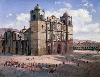 View of the Cathedral of Oaxaca, Mexico by José María Velasco