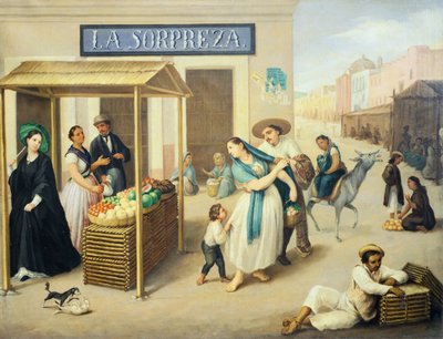 A market in Mexico City by Jose A Arrieta by Jose Agustin Arrieta