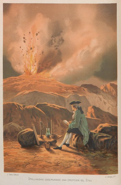 Lazzaro Spallanzani Observing the Eruption of Etna by Jose Armet Portanell