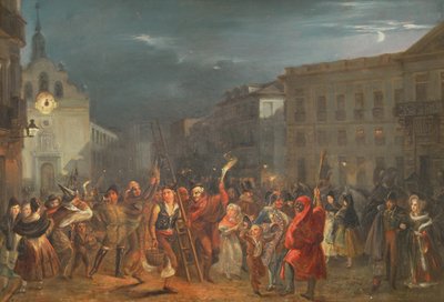 The Night of the Three Kings at Puerta del Sol, Madrid by José Castelaro y Perea