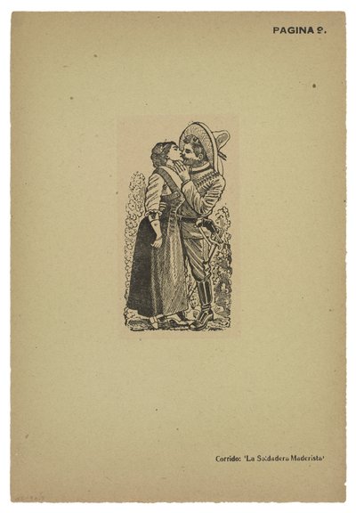 A Maderista and His Beloved Kiss Farewell by José Guadalupe Posada