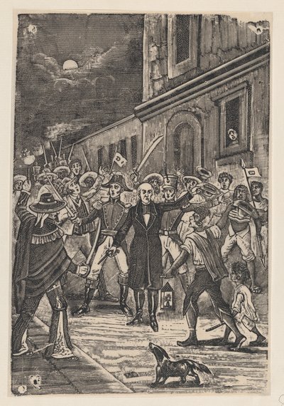 A Group of Men with Weapons Issuing a Cry for Independence by José Guadalupe Posada