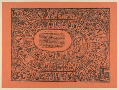 Game of the Goose (with the rules printed in the center) by José Guadalupe Posada
