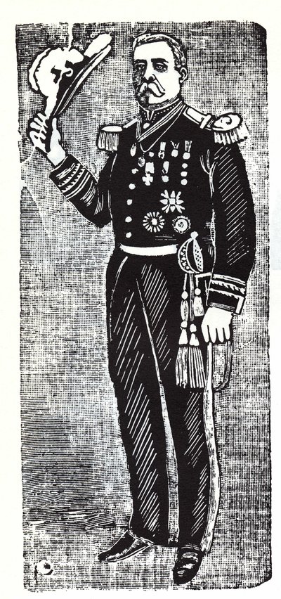 Portrait of Porfirio Diaz (1828-1915), President of the Republic of Mexico. Xylography by Jose Guadalupe Posada (1852-1913) by José Guadalupe Posada