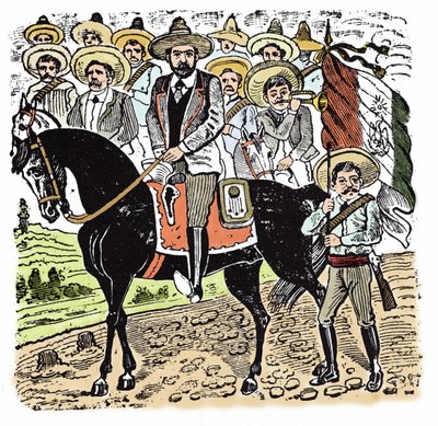 The Mexican Revolution (1910-1920): Portrait of Francisco Indalecio Madero (1873-1913) Mexican Revolutionary. Xylography by Jose Guadalupe Posada (1852-1913) by José Guadalupe Posada
