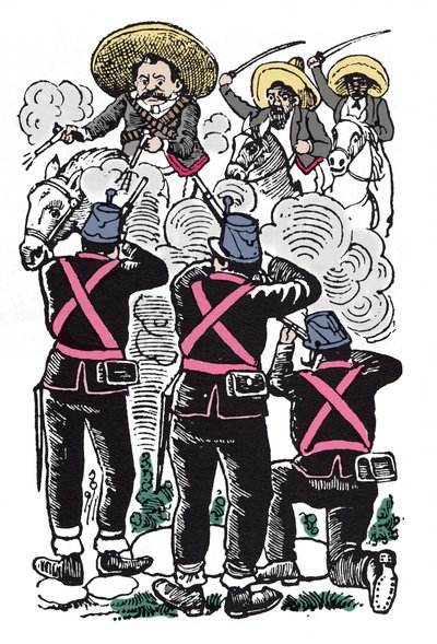 The Mexican Revolution: the fight of the federals against the revolutionary troops of Emiliano Zapata by José Guadalupe Posada