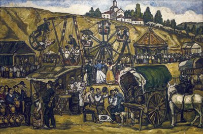Festival in San Isidro grassland in Madrid. 1933 by Jose Gutierrez Solana