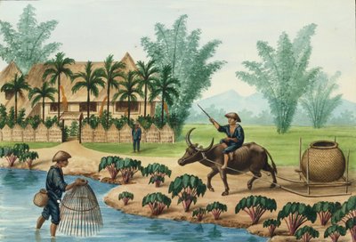 Manila and its Environs: A Scene on the Pasig River by Jose Honorato Lozano