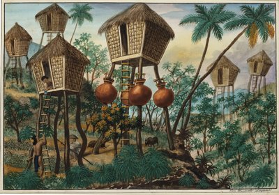 Manila and its Environs: Huts of the Mountain Indians by Jose Honorato Lozano