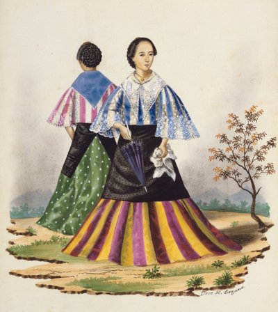 Manila and its Environs: Mestizas Promenading by Jose Honorato Lozano