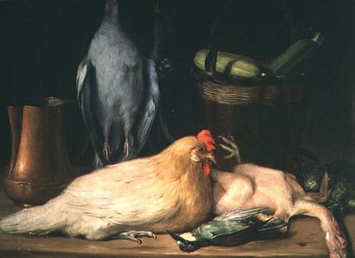Still Life with Hen by Jose Lopez Enguidanos