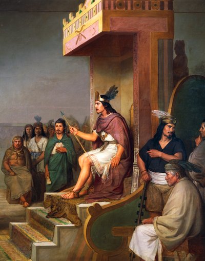 The Emperor on the Throne (Detail) by José María Obregón