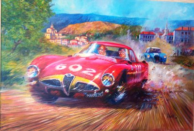 Juan Manuel Fangio Mille Miglia 1953 by Jose Maria Villafuerte