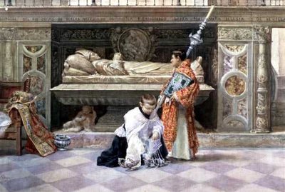 Altar Boys in a Church Interior by Jose Villegas Cordero