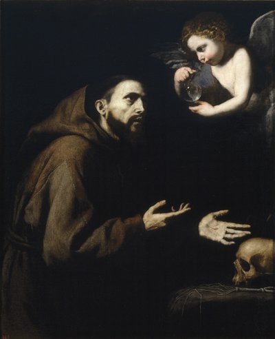 Francis of Assisi and the angel with the water bottle, 1636-1637 by Jose de Ribera