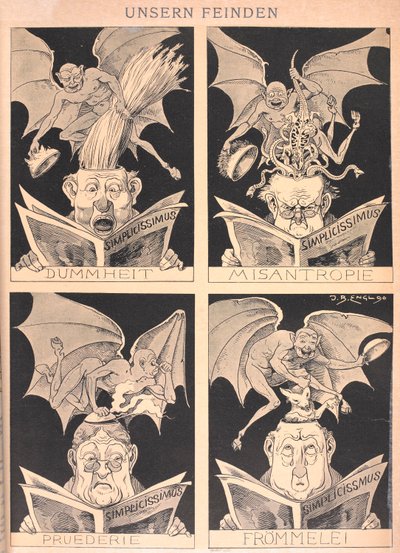 Our enemies. People reading, ideas being fed into their heads by demons. by Josef Benedikt engl