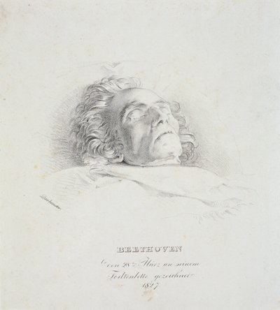 Ludwig van Beethoven on His Deathbed, 28th March 1827 by Josef Danhauser