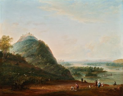 Wine Harvest before Vienna with View of Klosterneuburg, Leopoldsberg, Bisamberg, and Korneuburg by Josef Heideloff