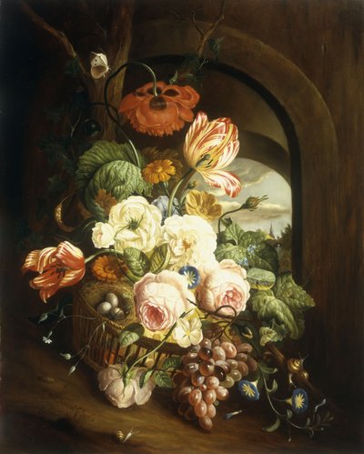 Still Life with Assorted Flowers by Josef Holstayn