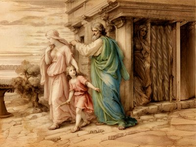 Hagar and Ishmael Sent Away by Josef Johann Michel