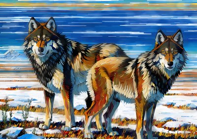 Wolves 1 by Josef Johann Michel