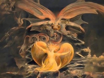The Great Red Dragon and the Woman Clothed with the Sun (recreated by Blake) by Josef Johann Michel