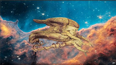 JJM-recreate: Blake-W And Elohim Created Adam + JWST by Josef Johann Michel