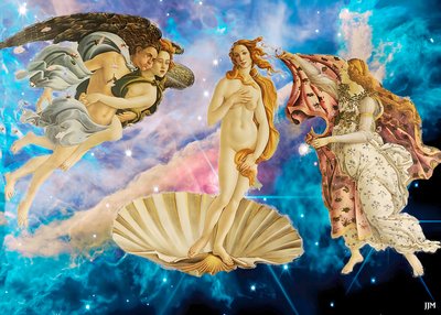 JJM-recreate: Botticelli-S The Birth of Venus + JWST by Josef Johann Michel
