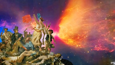 JJM-recreate: Delacroix-F Liberty Leading the People + JWST by Josef Johann Michel