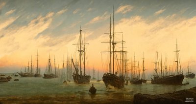 JJM Recreates Friedrich-C-D: View of a Harbor (Panorama) by Josef Johann Michel