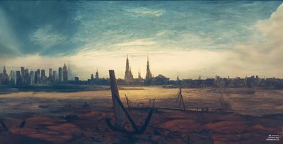 JJM Recreates Friedrich-C-D: City at Moonrise (Skyscrapers) by Josef Johann Michel
