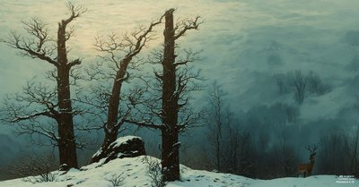 JJM Recreates Friedrich-C-D: Stone Pile in the Snow (Panorama) by Josef Johann Michel