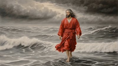 Jesus Walks on Water 02 by Josef Johann Michel