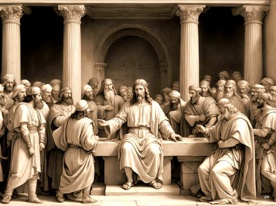 Jesus Teaches in the Temple 01 by Josef Johann Michel