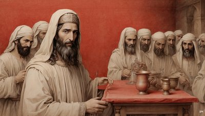 Jesus Says to the Servants - Fill the Water Jars - Wedding at Cana 04 by Josef Johann Michel