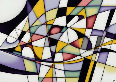 Abstract: On White-Swings 4 by Josef Johann Michel
