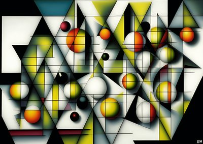 Abstract: Spheres+Triangles 1 by Josef Johann Michel