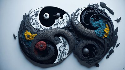Encaustic Feng Shui Concept of Yin and Yang 04 by Josef Johann Michel