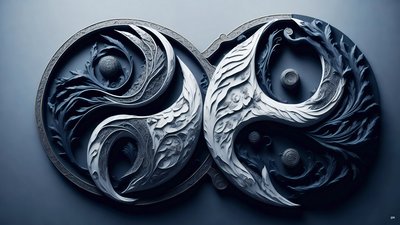 Encaustic Feng Shui Concept of Yin and Yang 05 by Josef Johann Michel