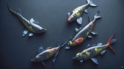 Koi Carp Fish Rainbow by Josef Johann Michel
