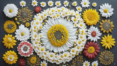 Mandala: Chamomile-Matricaria Elements 01 by Josef Johann Michel