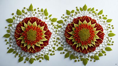 Mandala: Hibiscus-Flower Elements 01 by Josef Johann Michel